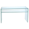 Demure Console Table Tempered Glass With Shelf