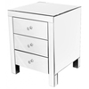 Digne Mirrored Bedside Table 3 Drawer