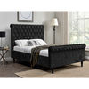 Dione Bed Frame Crushed Velvet Double,  King & Super King (Bed Colour: Black,  Bed Size: Double)