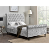 Dione Bed Frame Crushed Velvet Double,  King & Super King (Bed Colour: Silver,  Bed Size: Double)