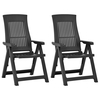 Dulfim Sturdy Garden Reclining Dining Chairs Plastic Mocca - Set of 2
