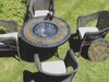Durango Round Low Slate Dining Table with Firepit