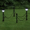 Elnath Chain Fence with Solar Lights Two LED Lamps Two Poles Durable Plastic