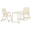 Elnath Classic 3 Piece Folding Bistro Set Sturdy Plastic White