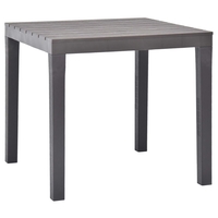Elnath Mocca Plastic Slatted Square Garden Table