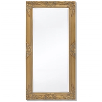 Elnath Rectangular Wall Mirror Baroque Style 100x50 cm Gold