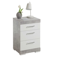 Elnath Retro Grey 3 Drawer Bedside Table
