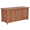 Elnath Slatted Solid Teak Wood Outdoor Garden Storage Box