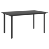 Elnath Steel & Glass Black Garden Dining Table