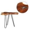 Elnath Tripod Solid Teak Wood Top With Polyresin Design Coffee Table