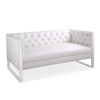 Empire Square White Leather Sofa