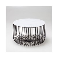 Enzo Cage Coffee Table - Oak or Marble (Colour: Black)