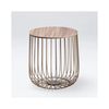 Enzo Cage Lamp Table - Oak or Marble (Colour: Gold)