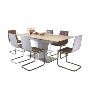 Essence Dining Set 4 to 6 Seater White Gloss & Glass (Number of Chairs: 4)