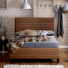 Ezra Bed Frame Brown Bonded Leather (Bed Size: Double)