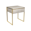 Federico Weathered Oak Side Table (Frame Finish: Brushed Brass)