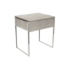 Federico Weathered Oak Side Table (Frame Finish: Polished Chrome)