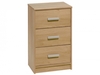 Felix 3 Drawer Oak Bedside Table