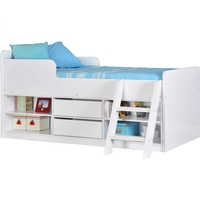 Felix Low Sleeper Bed - Sonoma Oak Effect or White (Bed Colour: White)