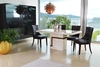 Felix Marble Dining Set 4 to 6 Seater Cream & Brown & Cassia Dining Chairs (Various Colours Available) (Chair Colour: Brown,  Number of Chairs: 4)