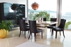 Felix Marble Dining Set 4 to 6 Seater Cream & Brown & Cassia Dining Chairs (Various Colours Available) (Chair Colour: Brown,  Number of Chairs: 6)