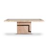 Felix Marble Dining Table 6 Seater 160cm Cream & Brown Rectangular