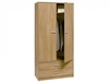 Felix Oak 2 Door 2 Drawer Wardrobe
