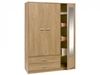 Felix Oak 3 Door 2 Drawer Wardrobe