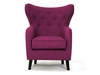 Flippa Aubergine Fabric Armchair with Buttoned Back