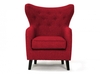 Flippa Dark Red Fabric Armchair with Buttoned Back