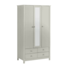 Florence 3 Door Soft Grey Mirrored Wardrobe