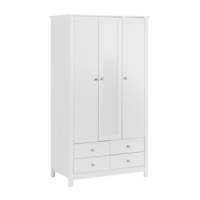 Florence 3 Door White Mirrored Wardrobe