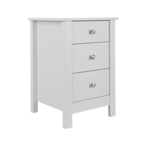 Florence 3 Drawer Bedside - White