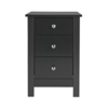 Florence 3 Drawer Black Bedside