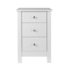 Florence 3 Drawer White Bedside