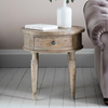 French Colonial 1 Drawer Round Side Table