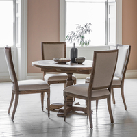 French Colonial Round Extending Dining Table with Chairs (Number of Chairs: 6 Carver Chairs)