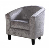 Freya Tub Chair Silver Crushed Velvet Fabric
