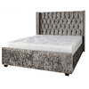 Gabriella Bed Frame Grey Crushed Velvet (Bed Size: Double)