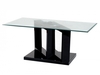 Geo Clear Glass & Black Gloss Base Coffee Table