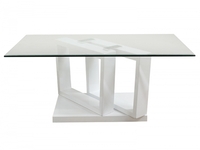 Geo Clear Glass With White Gloss Base Coffee Table