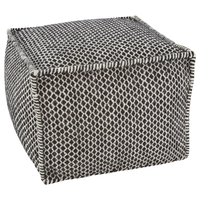 Geo Pouffe - Black and Natural