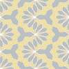 Geometric Floral Garland Yellow & Grey Wallpaper