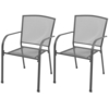 Gracrux High Quality Study Stackable Garden Dining Chairs Steel Grey - Set of 2