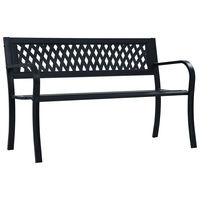 Gracrux Lattice Black Steel Garden Bench