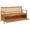 Gracrux Practical Garden Storage Bench 148 cm Solid Acacia Wood