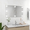 Gracrux Rectangular Frameless Wall Mirror with 8 LED Lights 100x60 cm