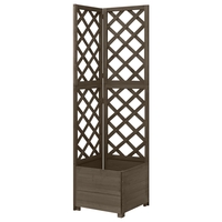 Gracrux Solid Fir Wood Grey Corner Trellis Planter