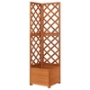 Gracrux Solid Fir Wood Orange Corner Trellis Planter