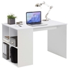 Gracrux White Office Desk with Quad Side Storage Shelves